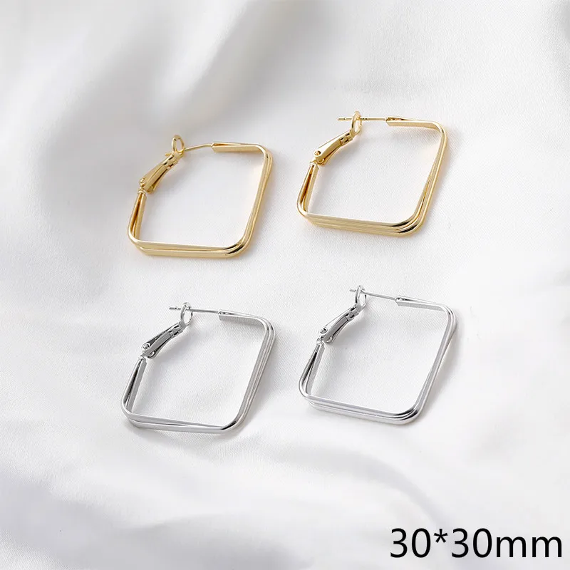 

Геометрические открытые серебряные серьги высокого чувства Европы и Америки, серьги «сделай сам» ручной работы из материалов для сережек, 2...