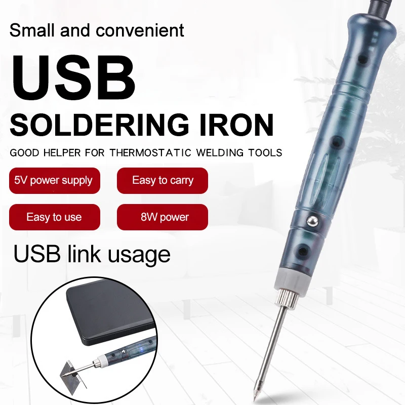 

5V 8W Electric Solder Iron Rework Station Heat Pencil Welding BGA Repair Tool Kit USB Soldering Iron with Tin Wire Soldering Pen