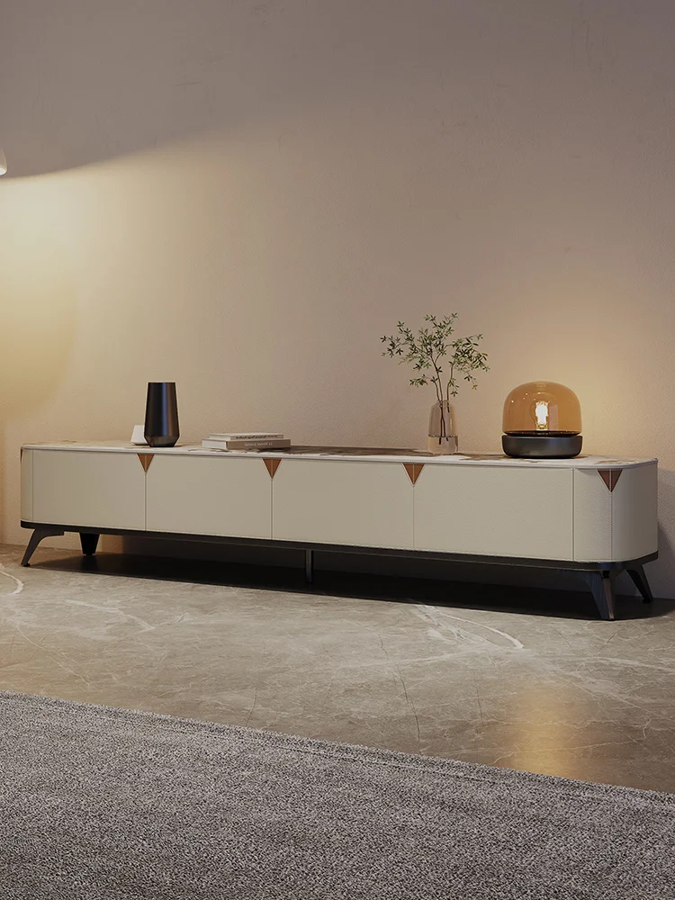 

Italian minimalist TV cabinet, light luxury, modern living room size, household storage, rock panel TV cabinet