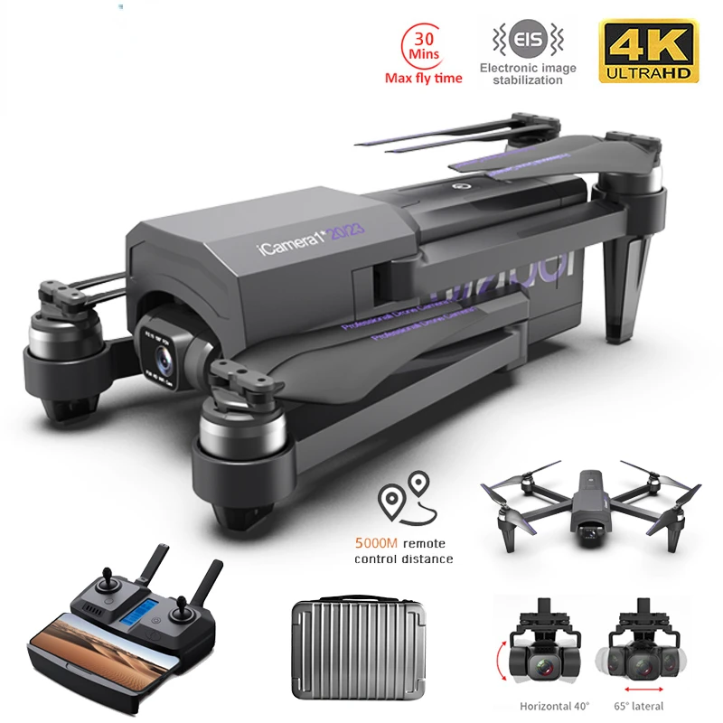 

New GOD GPS Drone 4K HD Camera gps 5G Wifi Anti-Shake 2-Axis Gimabal Dron Brushless Motor 5KM RC Quadcopter Toy Gifts