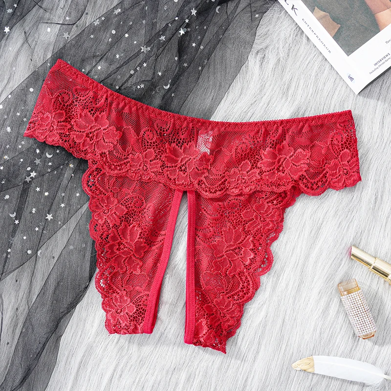 Женские трусики с открытой промежностью сексуальное кружевное Прозрачное