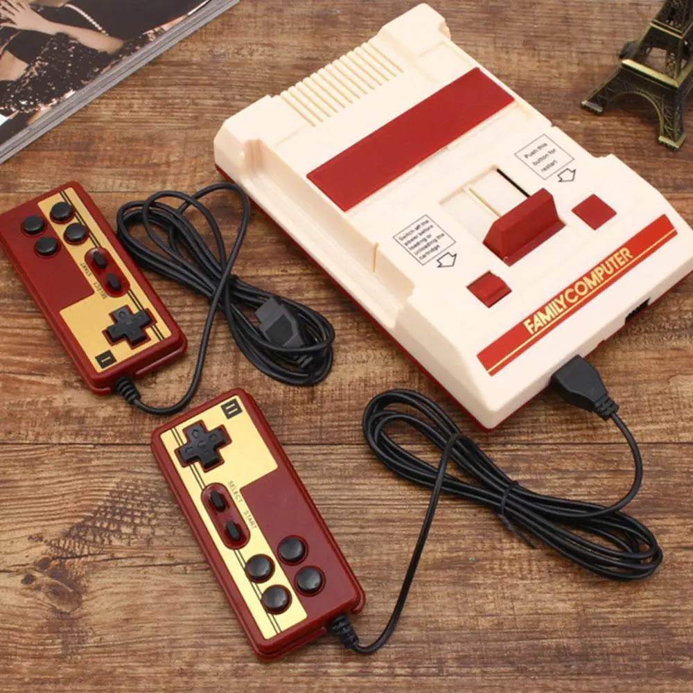 

2.4G Wireless Game Console Family Computer Famicom Retro Game Console FC 1000 Classic Games Card Double Family TV Game Console