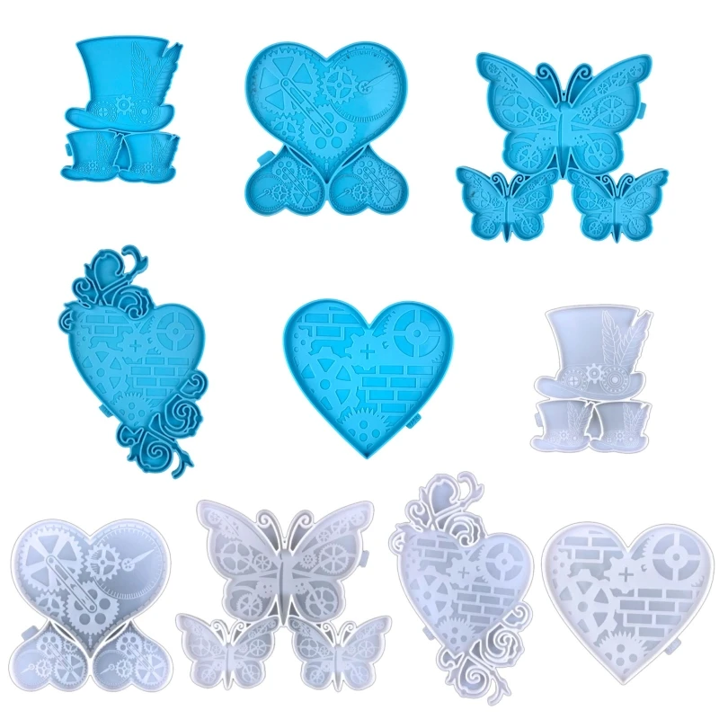 

Wall Hanging Resin Moulds Heart Shape Silicone Moulds Hat Gear Butterfly Epoxy Mould for DIY Craft Home Decoration