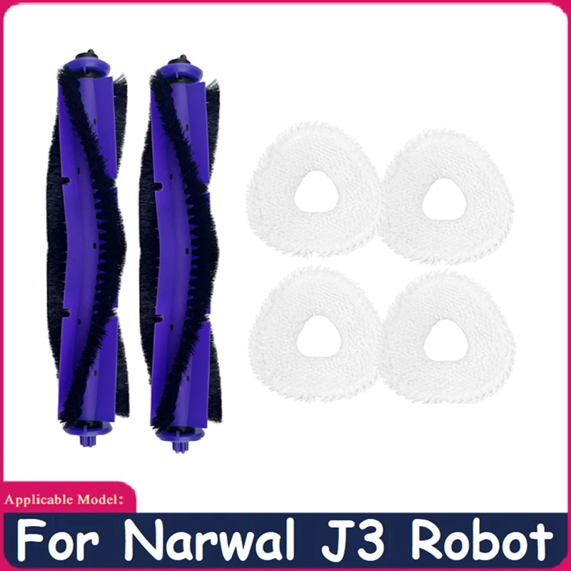 

6Pcs Washable Main Brush Mop Cloth For NARWAL J3 Robot Vacuum Cleaner Accessories Household Cleaning Parts