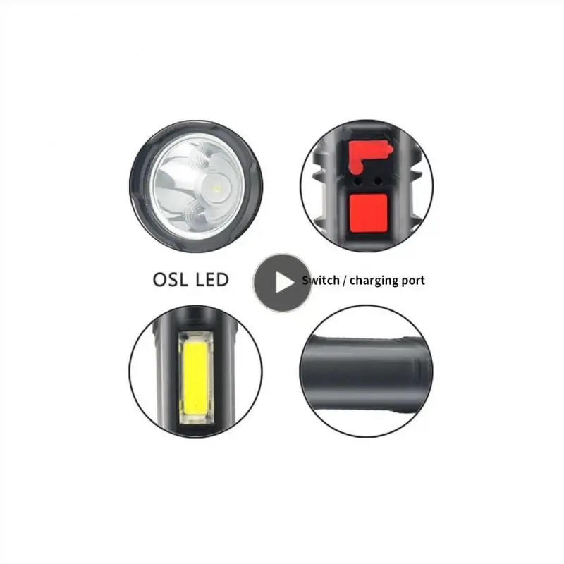 

Portable Camping Lantern Usb Rechargeable Electric Torch Dual Light Sources Glare Searchlight Super Bright Flashlight Blaze