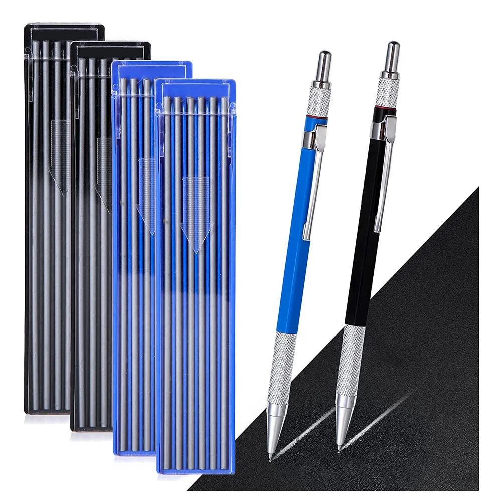 

2Pcs Mechanical Carpenter Pencils Set with Built-In Sharpener for Steel,Pipe Fitter Welder,Construction Woodworker B