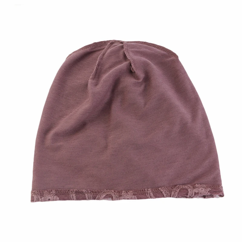 Женский эластичный тюрбан с цветочным кружевом мусульманский хиджаб со стразами