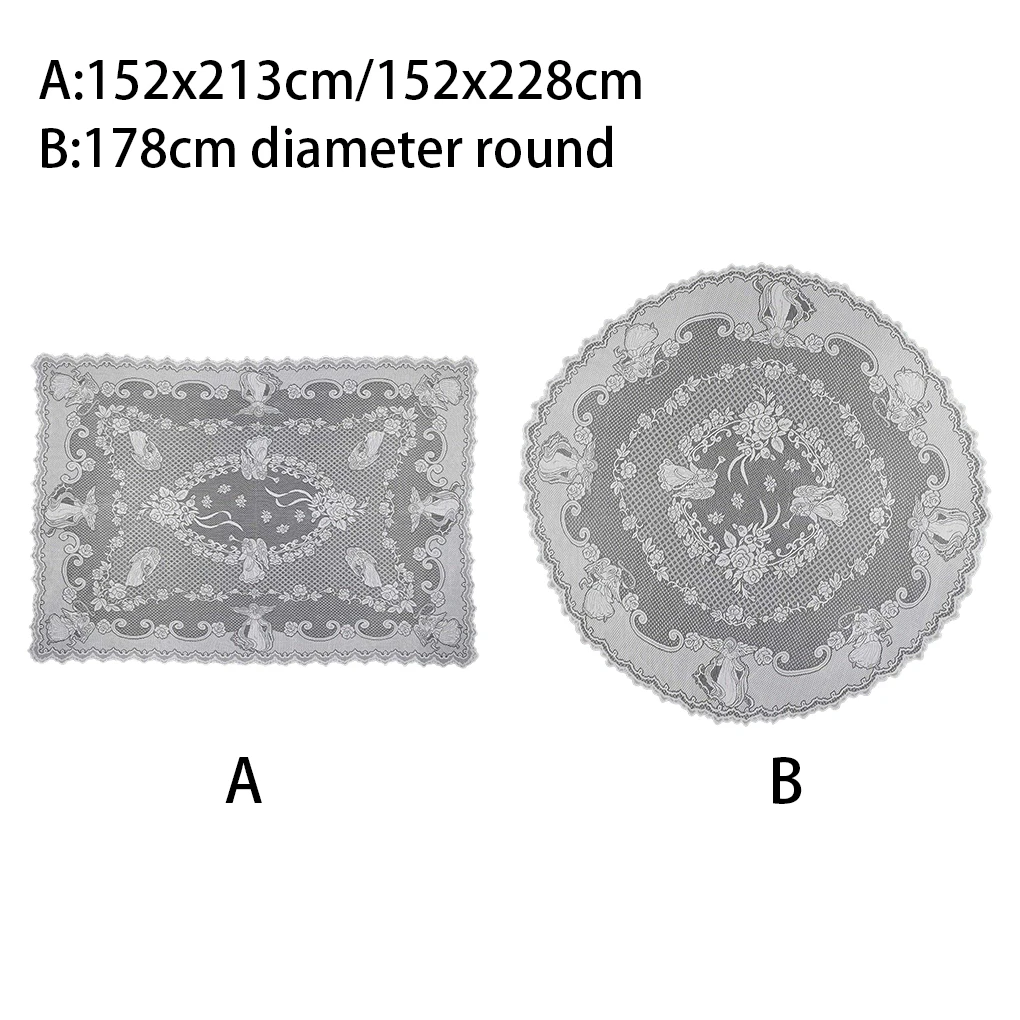 

White Tablecloth Rectangle Party Supplies Lace Table Cover Restaurant