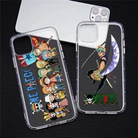 one piece luffy roronoa zoro phone case for iphone 13 12 11 pro max mini xs 8 7 plus x se 2020 xr transparent soft cover