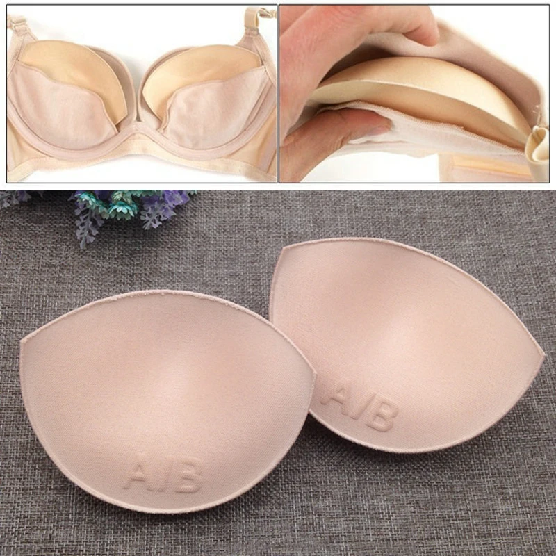 

2/3/4Pairs Swimsuit Padding Inserts Women Clothes Accessories Foam Sponge Pads Chest Cups Breast Bra Bikini Inserts Chest Pad