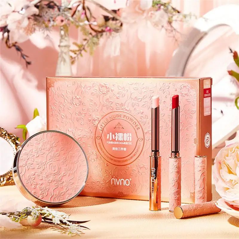 

3pcs Makeup Set Lipstick Air Cushion BB Cream Lip Balm Make-up for Women Female Beauty Cosmetics Suit Gift Box