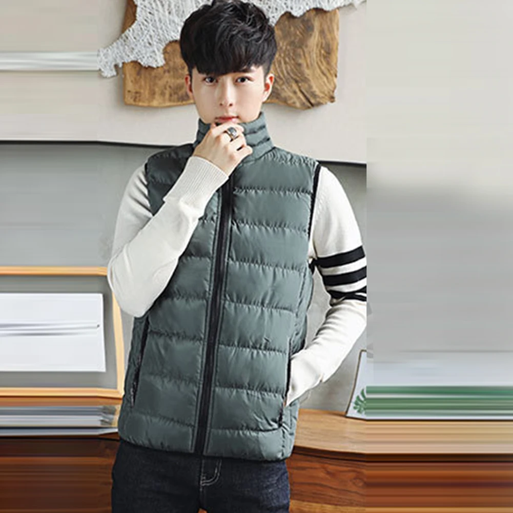Men's Autumn Winter Warm Down Quilted Vest Body Sleeveless Padded Jacket Coat Outwear Regular Jacket L-4XL