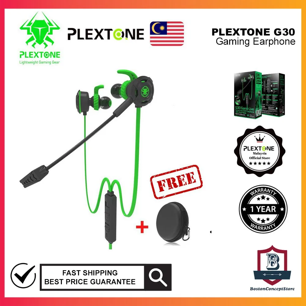 

BOSTON PLEXTONE G30 Dual Microphone Gaming Earphone with Noise-Cancelling Memory Foam that Excellent Sound Insulation