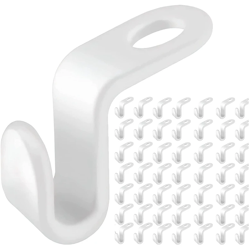 

50 пластиковых крючков, крючки для хранения, компактные стеллажи для хранения, подходят для сверхпрочных шкафов для одежды