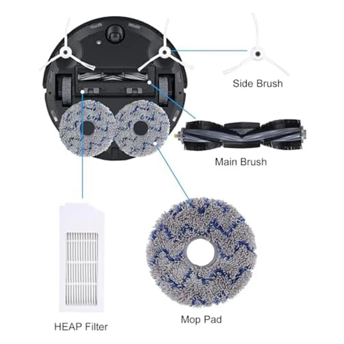 Аксессуары для пылесоса DEEBOT X1 Omni/X1 E Turbo основная щетка боковые щетки фильтры