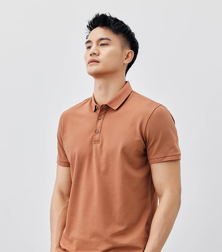 W2908-Men's casual short sleeved polo shirt men's summer new solid color half sleeved Lapel T-shirt.