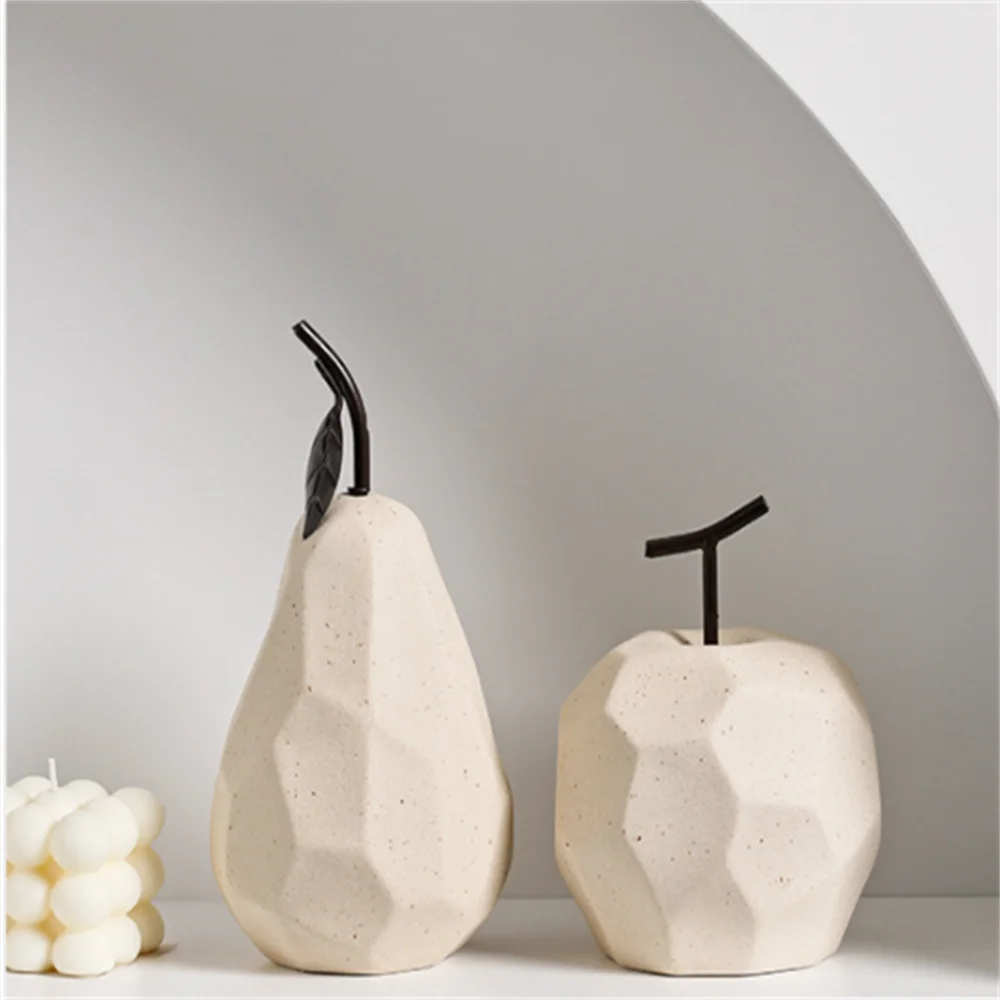 

Nordic Ins Style Ceramic Apple Pear Decoration Home Living Room Modern Decoration Wall Cabinet Desktop Decoration Birthday Gift