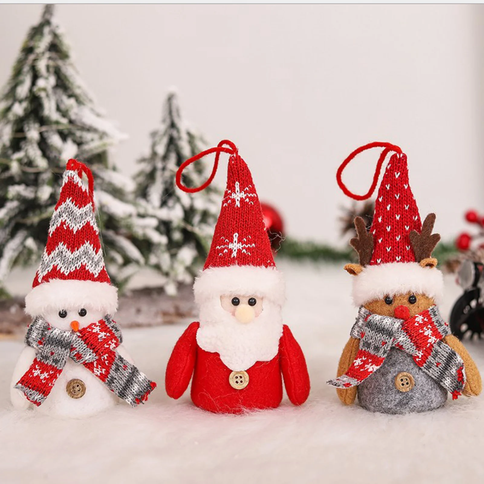 

Санта-Клаус, светильник лые вязаные светодиодные подвески для рождественской елки, мигающее украшение в виде снеговика для светильник ильн...