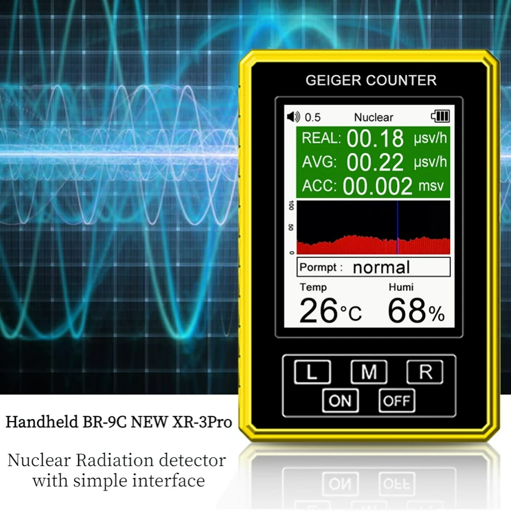 

BR-9C XR-3Pro Nucleaire Radiation Detector 2-In-1 Emf Tester Geigerteller Kleur Scherm Persoonlijke Dosimeter Marmer detectoren
