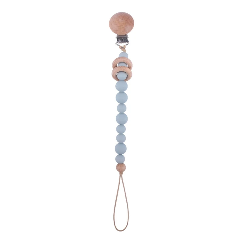 

Baby Pacifier Clip Silicone Pacifiers Holder Chain Beech Circle Ring Teething