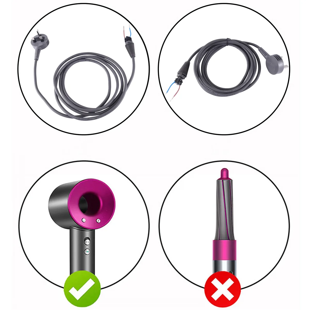 Для фена Dyson универсальные аксессуары HD01/02/03/04/07/08/15 шнур питания 1 8 м британская