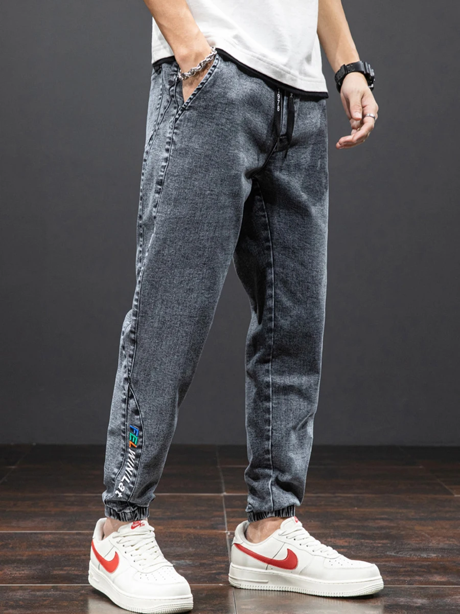 Spring Summer Baggy Jeans Men Black Cargo Pantalones Hombre Harem Pants Blue Streetwear Denim Trousers Plus Size 6XL 7XL 8XL