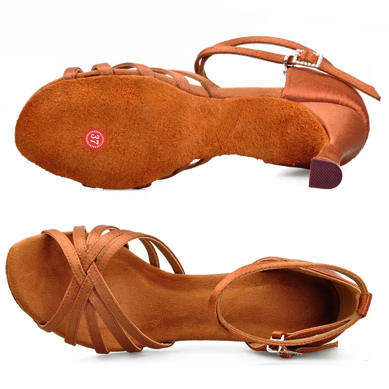 New Latin Dance Shoes Women Ladies Ballroom Tango Salsa Professional Latin Dancing Shoes Soft Sole High Heeled 5.5/7.5/8.5cm