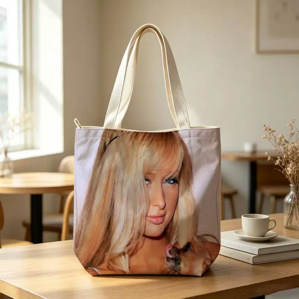 Фото Сумка-шоппер Paris Hilton Got Blow для женщин, многоразовая, на молнии, с вдохновляющими цитатами, наплечная сумка с принтом №4