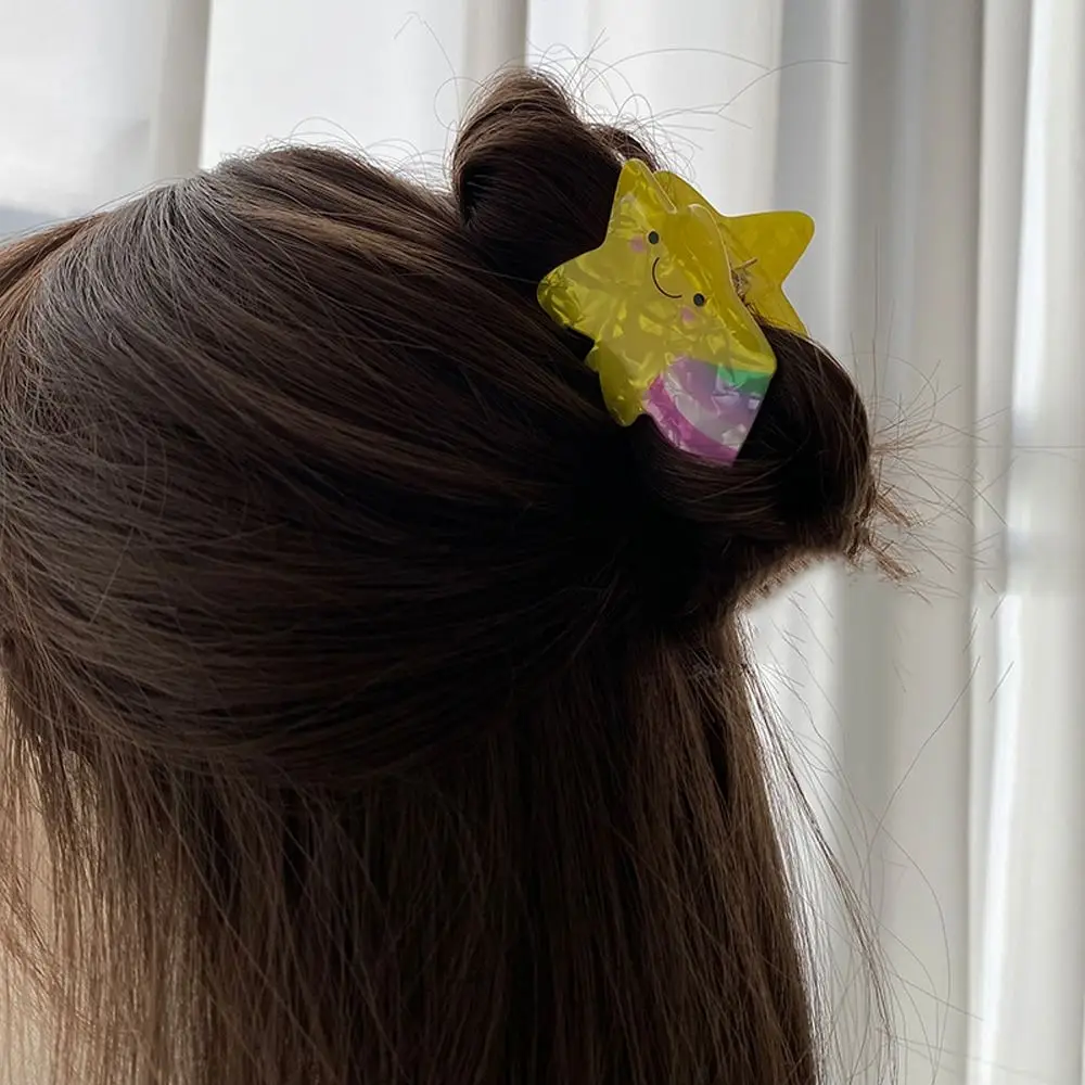 Мультяшный Ацетатный коготь для волос женщин банан Медведь Дерево арбуз