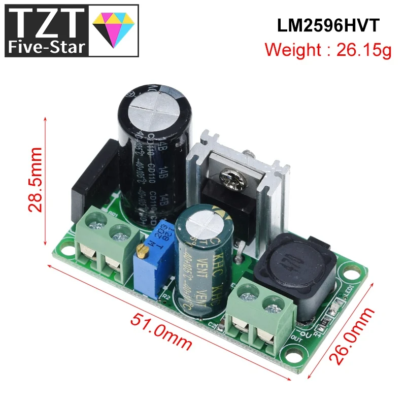 TZT LM2596T LM2596HV Регулируемый понижающий модуль питания постоянного тока 3 А 5 В-50 В
