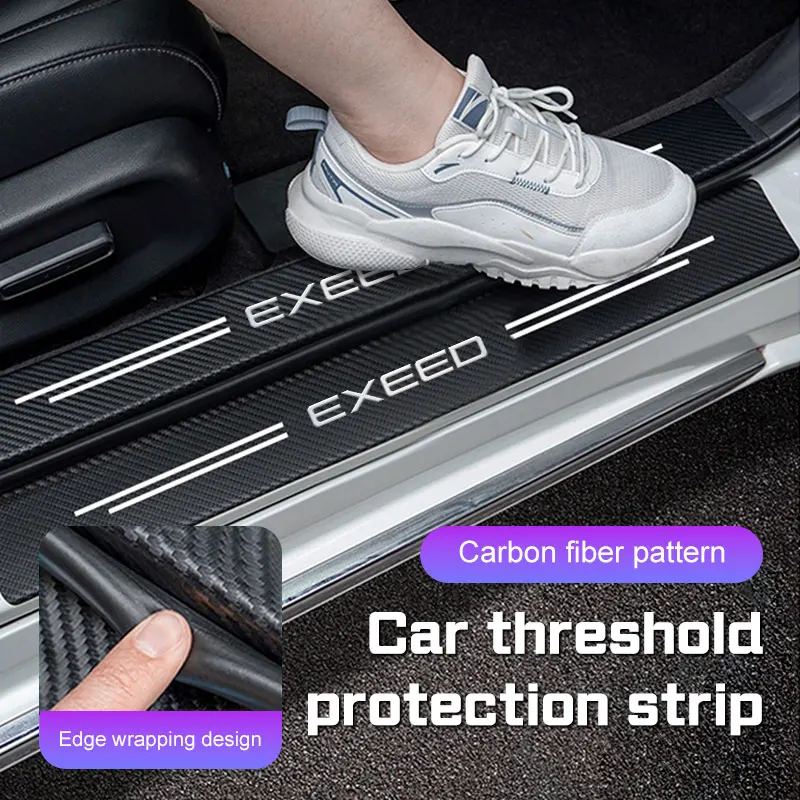 Фото Для Chery Exeed RX TX txl rx lx VX 2020 2023 2024 Автомобильная дверь стандартная полоса из углеродного волокна против царапин аксессуары №3