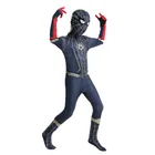 Детский костюм для косплея супергероя Нового года, роскошный комбинезон в стиле фильма Человек-паук, маска на Хэллоуин, колготки