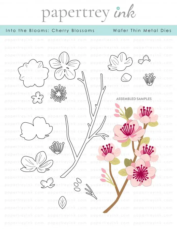 

Into The Blooms: Cherry Blossoms Metal Cutting Dies Craft Embossing Make Paper Greeting Card Making Template DIY Handmade 2023