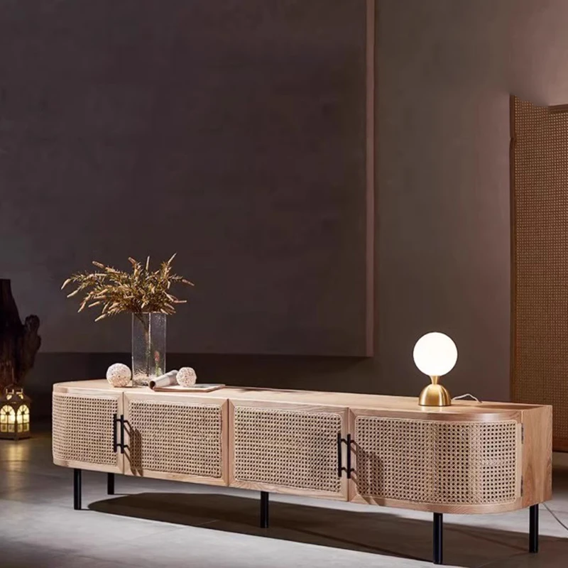 Подставка для телевизора из ротанга низкая доска практичная подставка по