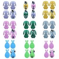 4pcs easter knife fork bags felt eggs bunny shaped tableware covers dinner table decoration supplies cutlery bag easter decor