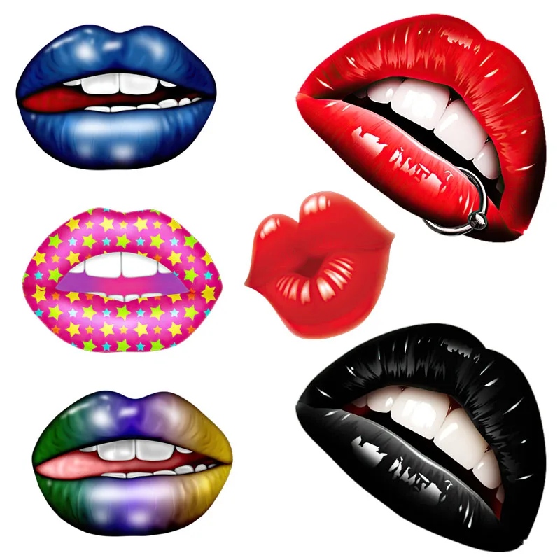 

Three Ratels CX21 Funny sexy lips color decorative stickers car stickers