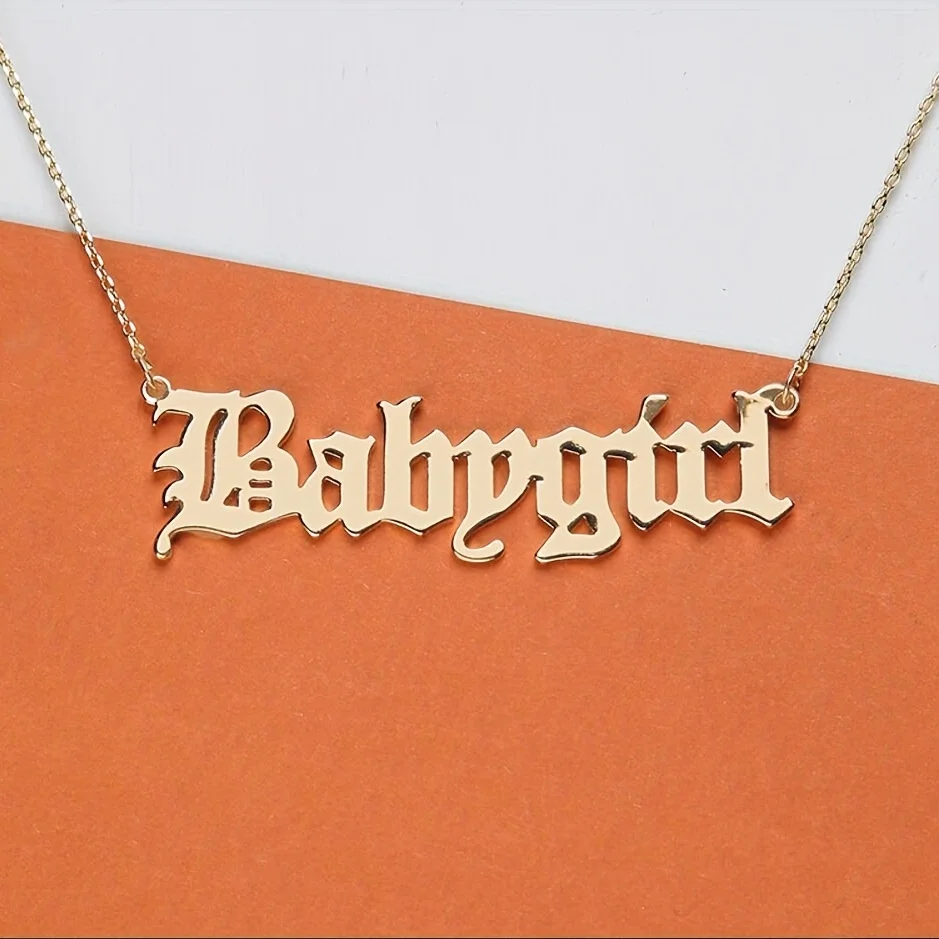Ожерелье с подвеской в виде буквы Babygirl в панковском стиле, подарочное ювелирное изделие из сплава для женщин на шею