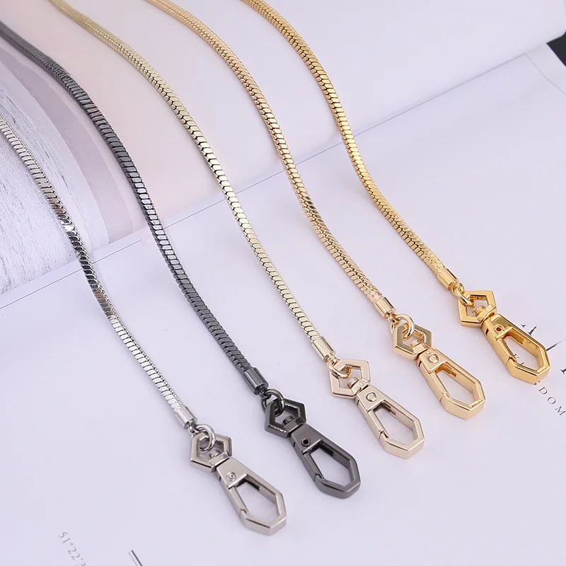120cm Bags Chains Belts Strap Cross Body Handbag Shoulder Bag Snake Chain Strap Replacement Metal DIY Bag Accessories Belt