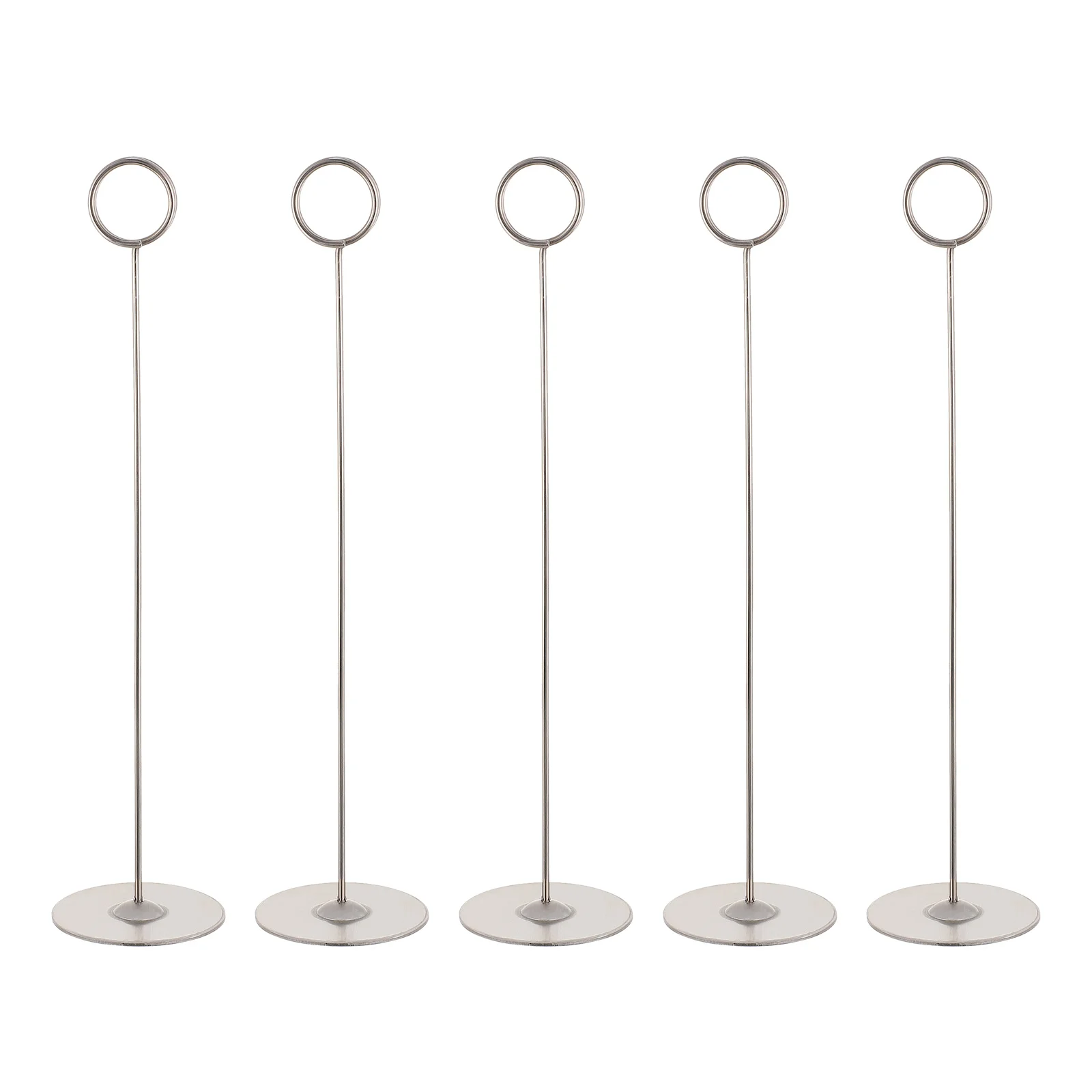 

5 Pcs Display Stand Pictures Table Number Plate Card Clamp Memos Clip Photo Frame Ordering Cards Stainless Steel Menu Holder