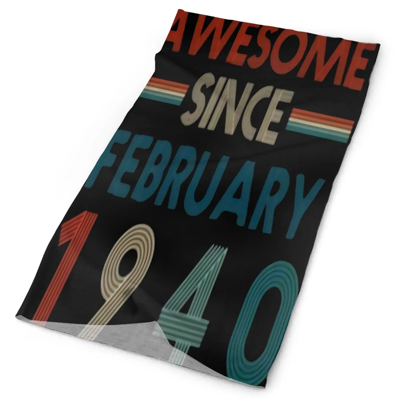 

Awesome Since February 1940 Birthdate Men's Bandana Balaclava Mask Neck Warmer Camouflage Men's Balaclava Mask For Men Skimask