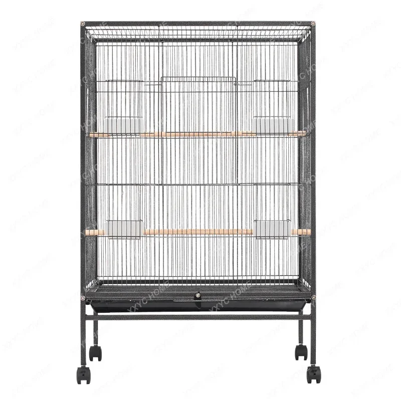 

Large Metal Bird Cage with Wood Stand for Conures Lovebird Cockatiel Parakeets House Parrots Playground Activity Center