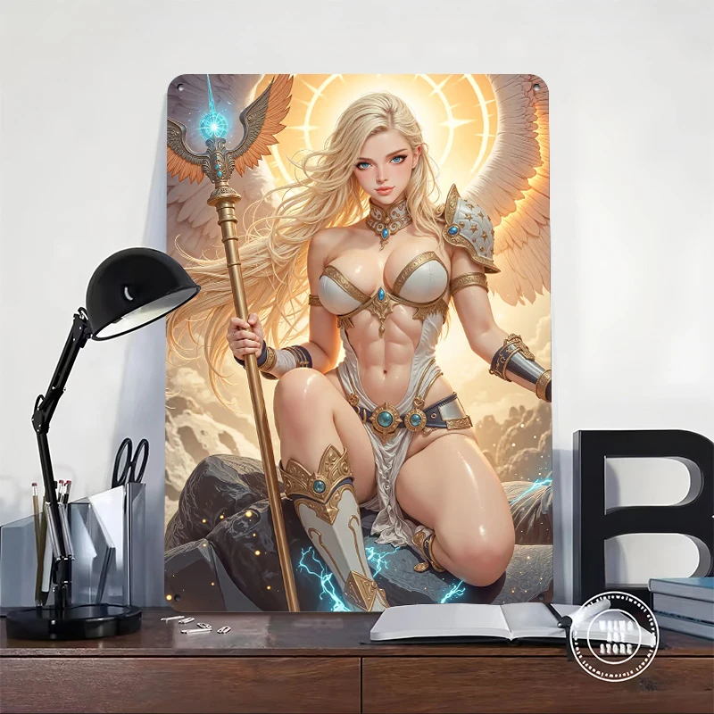 Фото Металлический постер Iris Fantasy «Богиня мира», индивидуальный дизайн, ретро-винтажные металлические таблички для декора комнаты фанатов, гаража №2