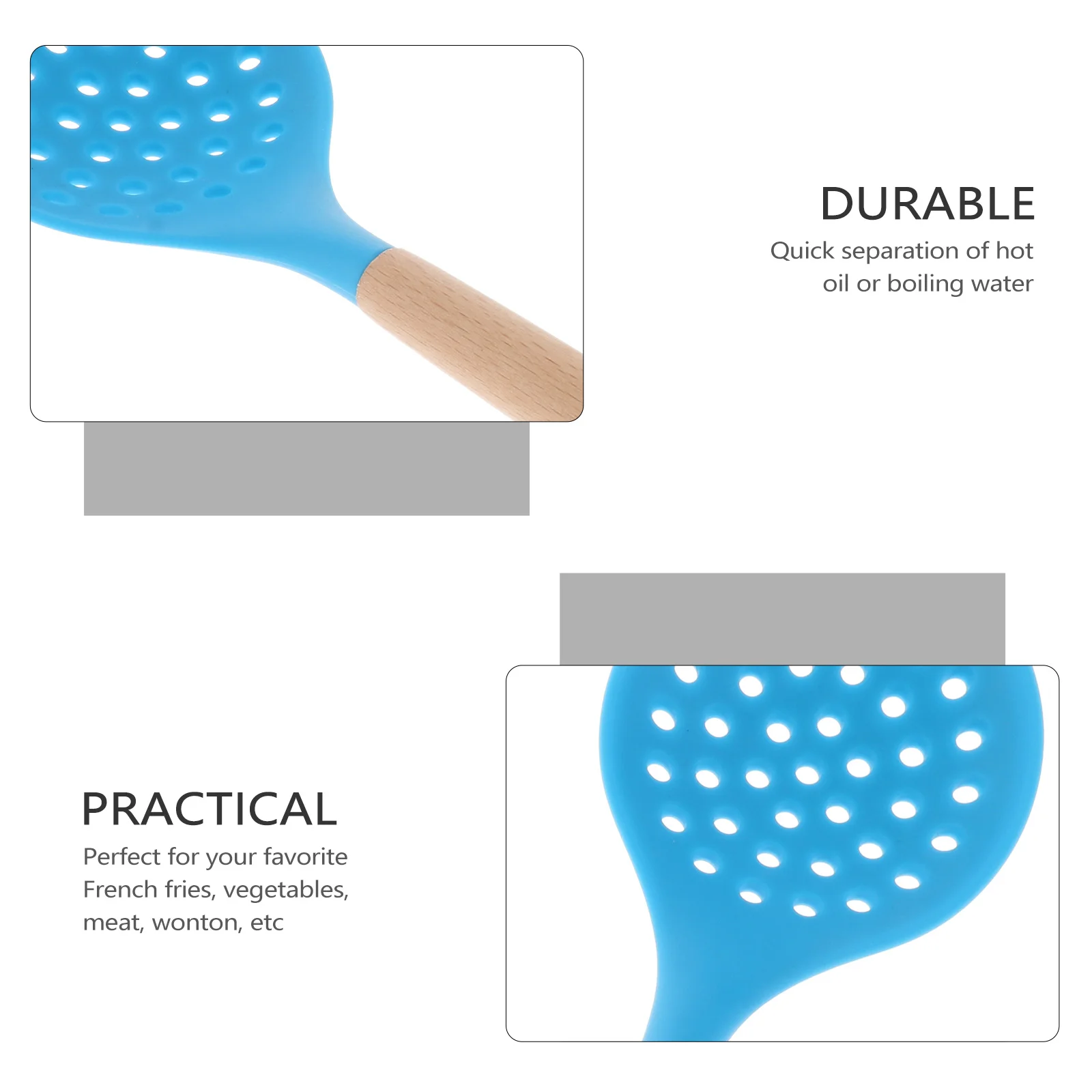 Кухонная утварь силиконовый скиммер горячий горшок дуршлаг ложка красный