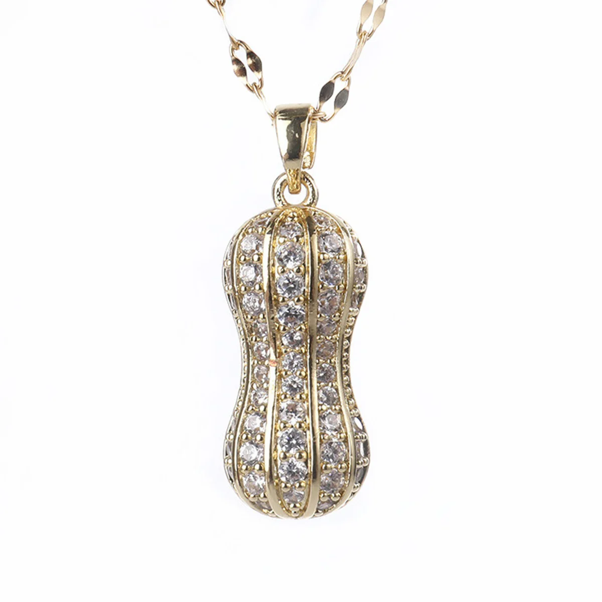 

Peanut Neck Chain Chic Pearl Inlaid Necklace Delicate Clavicle Chain Neck Decor