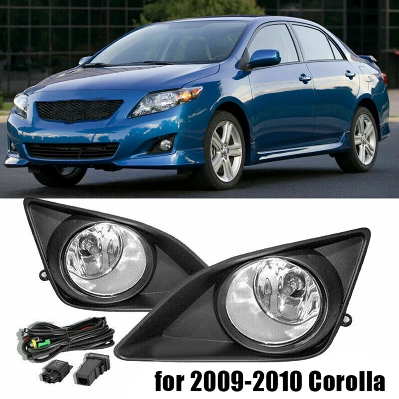 

Противотумансветильник для переднего бампера 2009-2010 Toyota Corolla, прозрачные линзы, задняя фара дальнего света с фотоэлементами, набор пар