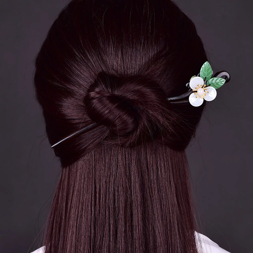 

Hairpin Creative Wear Ebony Outdoor Accessory Flower Shape Decorative Handmade Stick