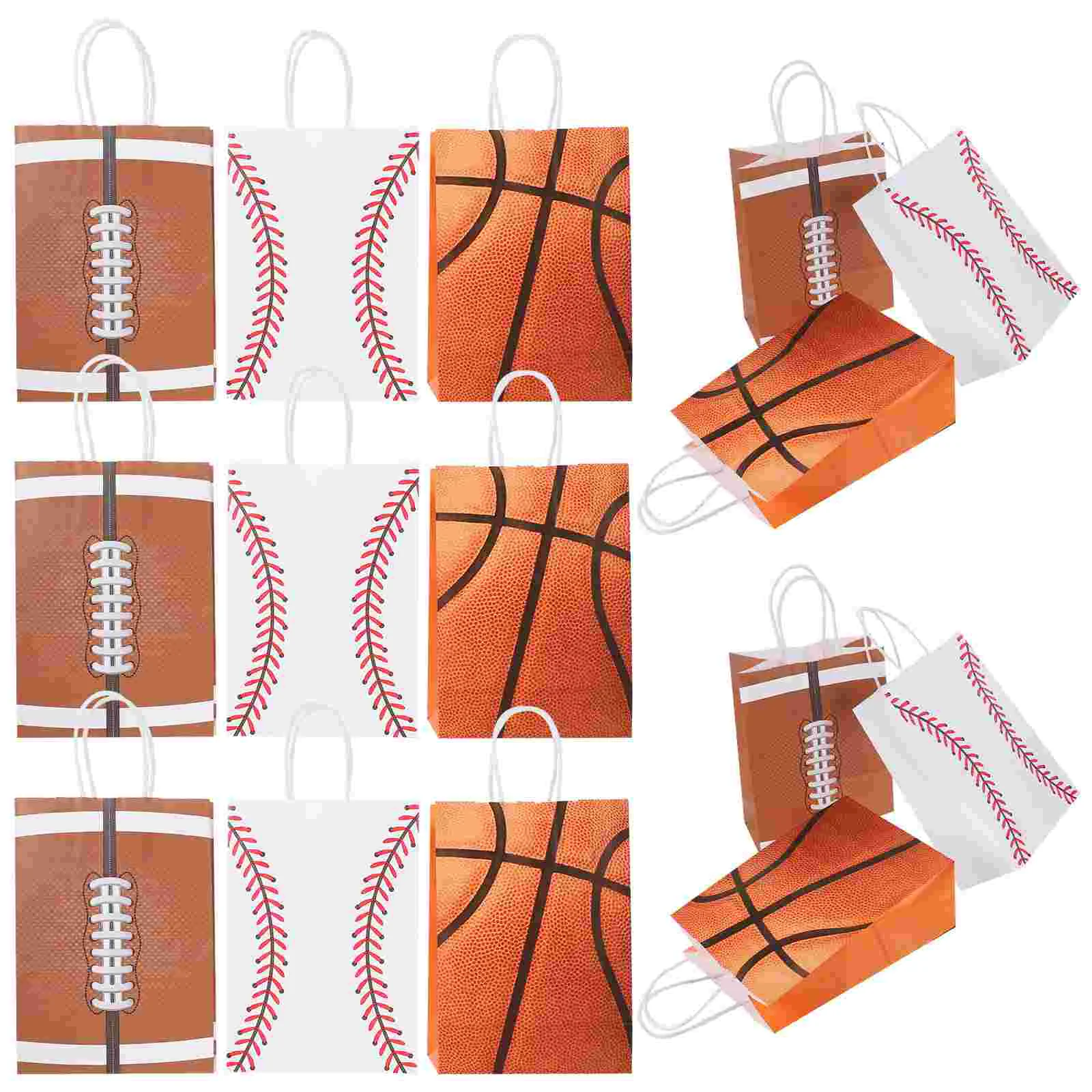 

24pcs Birthday Gift Bag Paper Gift Bag Candy Box Packing Bag Sports Ball Themed Gift Wrapping Bag