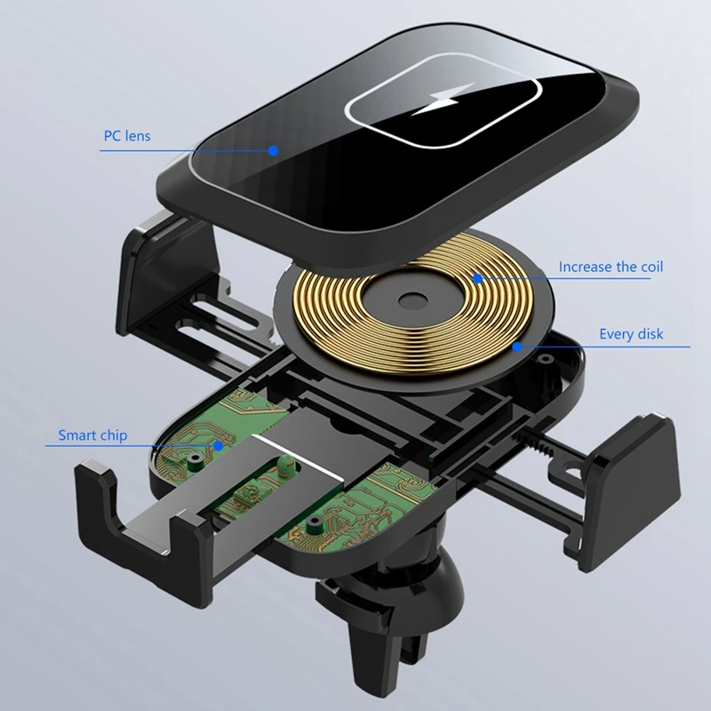 Автомобильный держатель для телефона 15 Вт с функцией быстрой зарядки