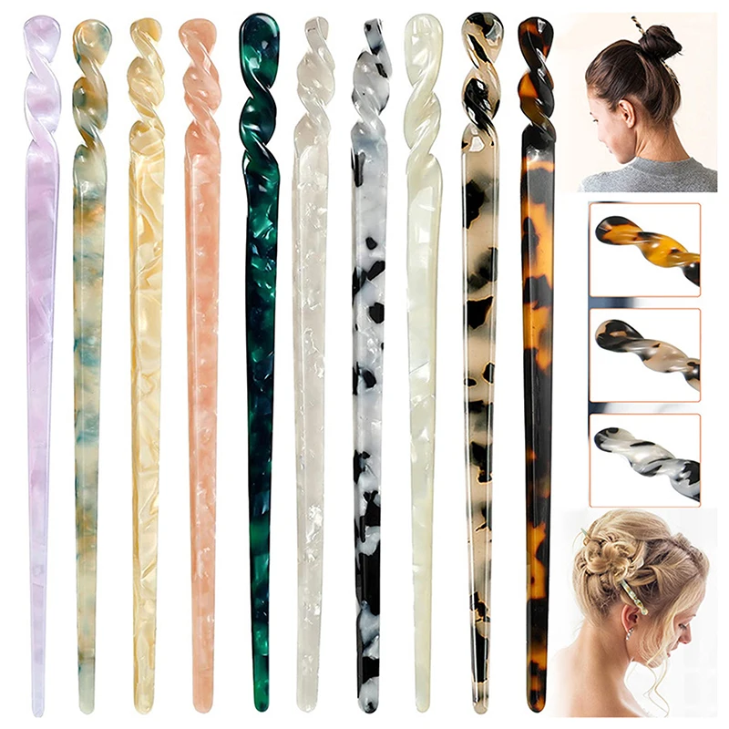 

Палочки для волос в китайском стиле, винтажная ацетатная палочка для еды, женские шпильки для волос, заколка, головной убор, украшения для во...