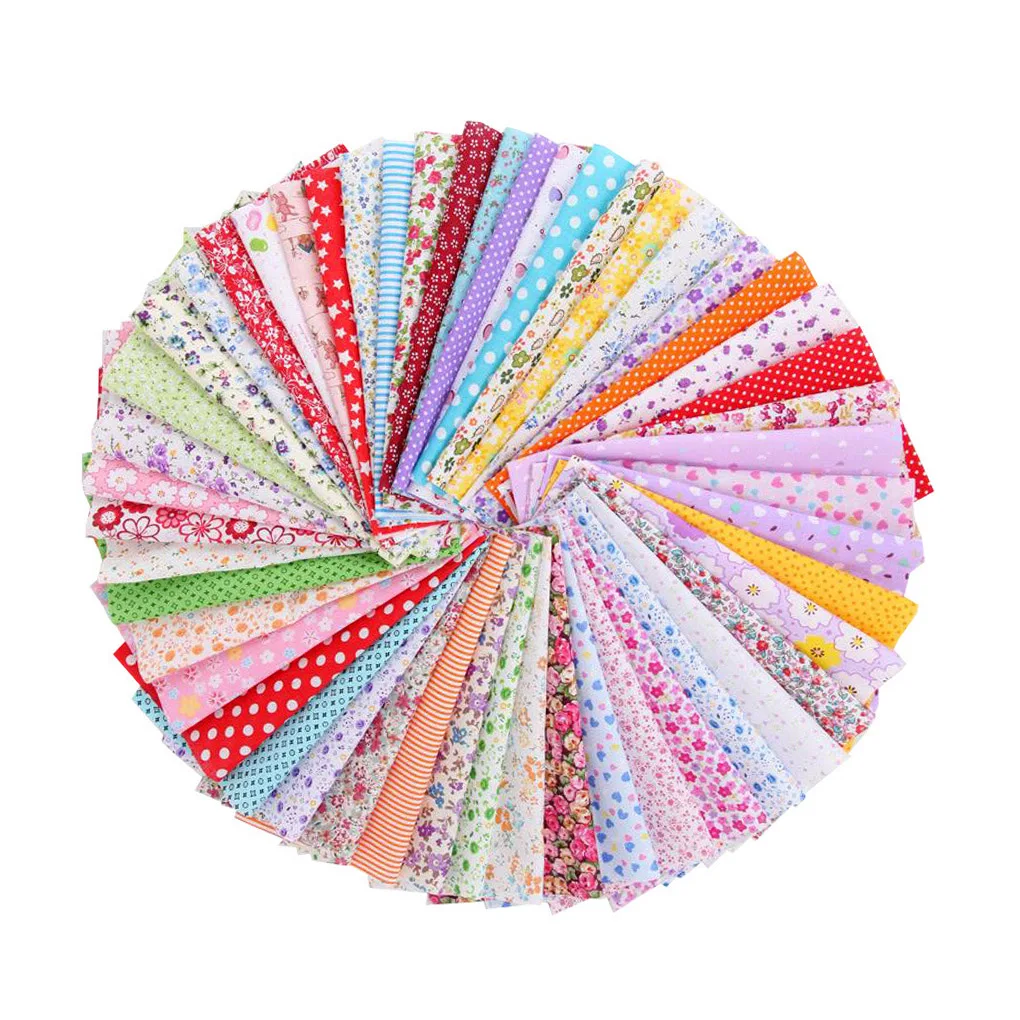 

100pcs Color Pattern Random DIY Craft Cotton Fabric Sset Patchwork Sewing Quilting Scrapbooking Decoration 10x10cm